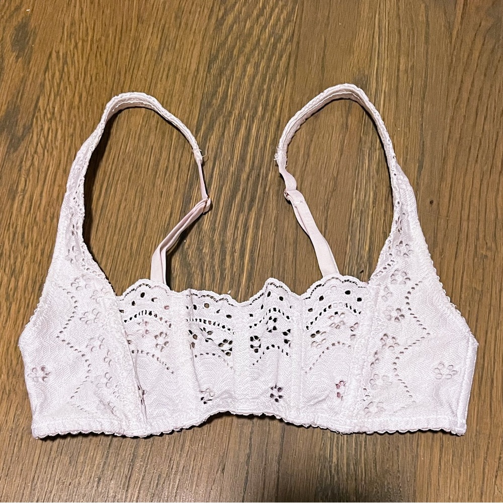 Savage X Fenty Bombshell Broderie Lace Bralette White